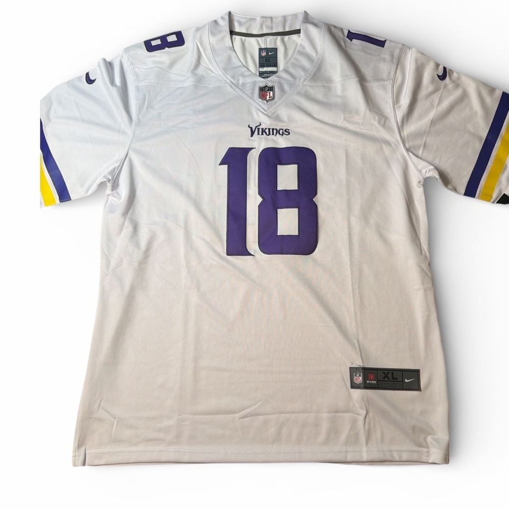 NWT Men's Minnesota Vikings Justin Jefferson Nike White Game Player Jersey XL